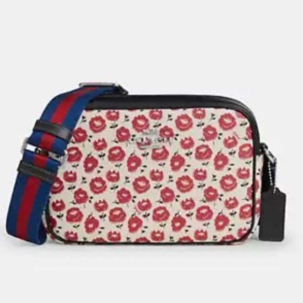 Coach Red and White Patterned Crossbody Bag